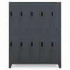 Armoire sociale à 10 portes BARTEK, 1360 x 1720 x 450 mm anthracite
