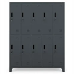 Armoire sociale à 10 portes BARTEK, 1360 x 1720 x 450 mm anthracite