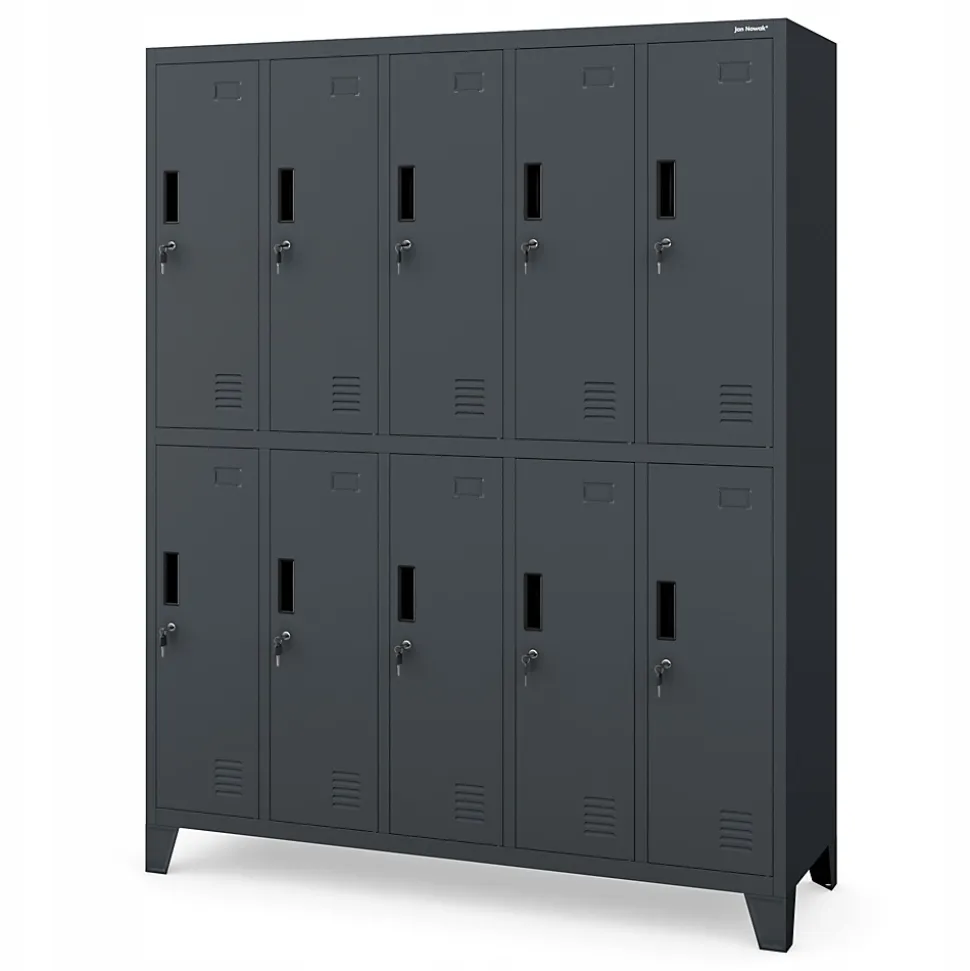 Armoire sociale à 10 portes BARTEK, 1360 x 1720 x 450 mm anthracite