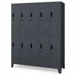 Armoire sociale à 10 portes BARTEK, 1360 x 1720 x 450 mm anthracite