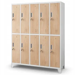 Armoire sociale à 10 portes BARTEK, 1360 x 1720 x 450 mm beige