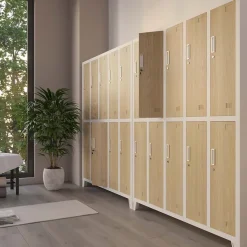 Armoire sociale à 10 portes BARTEK, 1360 x 1720 x 450 mm beige