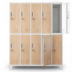 Armoire sociale à 10 portes BARTEK, 1360 x 1720 x 450 mm beige