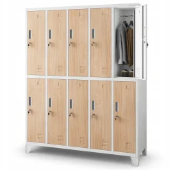 Armoire sociale à 10 portes BARTEK, 1360 x 1720 x 450 mm beige