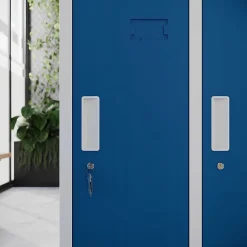 Armoire sociale à 10 portes BARTEK, 1360 x 1720 x 450 mm bleu