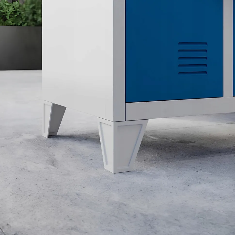 Armoire sociale à 10 portes BARTEK, 1360 x 1720 x 450 mm bleu