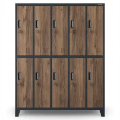 Armoire sociale à 10 portes BARTEK, 1360 x 1720 x 450 mm bronze
