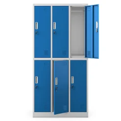 Armoire sociale BHP IGOR, 900 x 1850 x 450 mm bleu