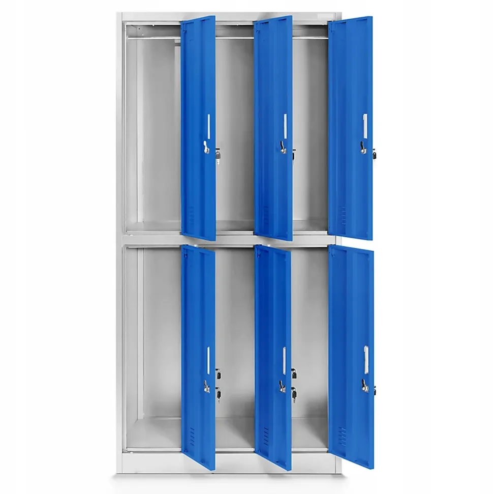 Armoire sociale BHP IGOR, 900 x 1850 x 450 mm bleu