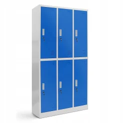 Armoire sociale BHP IGOR, 900 x 1850 x 450 mm bleu