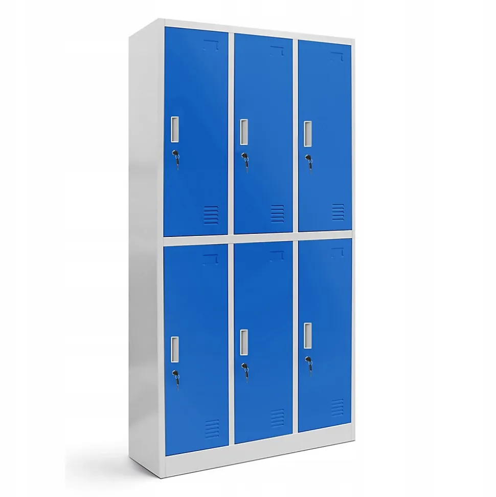 Armoire sociale BHP IGOR, 900 x 1850 x 450 mm bleu
