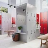 Armoire sociale BHP IGOR, 900 x 1850 x 450 mm gris