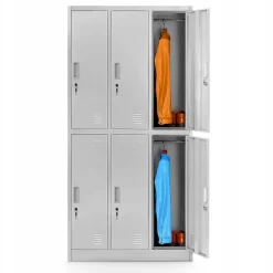Armoire sociale BHP IGOR, 900 x 1850 x 450 mm gris