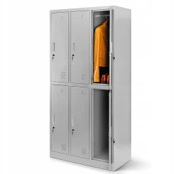 Armoire sociale BHP IGOR, 900 x 1850 x 450 mm gris