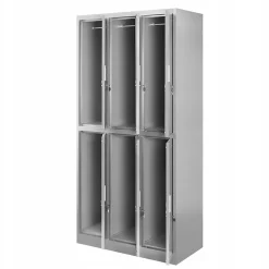Armoire sociale BHP IGOR, 900 x 1850 x 450 mm gris