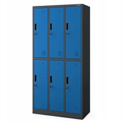 Armoire sociale BHP IGOR, 900 x 1850 x 450 mm bleu