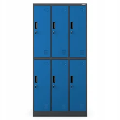 Armoire sociale BHP IGOR, 900 x 1850 x 450 mm bleu
