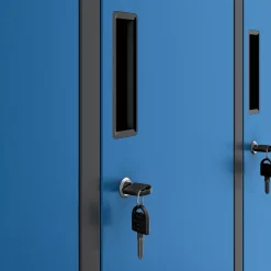 Armoire sociale BHP IGOR, 900 x 1850 x 450 mm bleu
