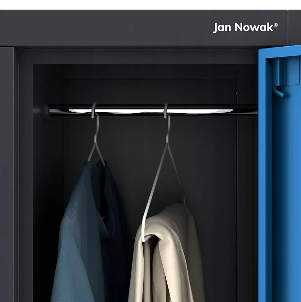 Armoire sociale BHP IGOR, 900 x 1850 x 450 mm bleu