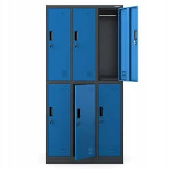 Armoire sociale BHP IGOR, 900 x 1850 x 450 mm bleu
