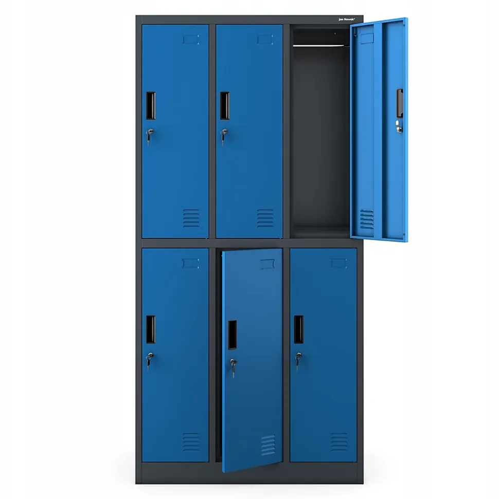 Armoire sociale BHP IGOR, 900 x 1850 x 450 mm bleu