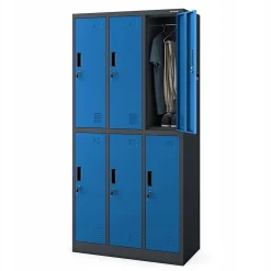 Armoire sociale BHP IGOR, 900 x 1850 x 450 mm bleu