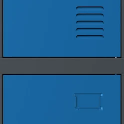 Armoire sociale BHP IGOR, 900 x 1850 x 450 mm bleu