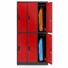 Armoire sociale BHP IGOR, 900 x 1850 x 450 mm rouge