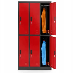 Armoire sociale BHP IGOR, 900 x 1850 x 450 mm rouge