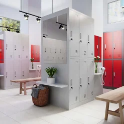 Armoire sociale BHP IGOR, 900 x 1850 x 450 mm rouge