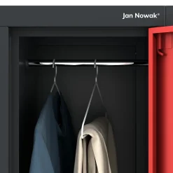Armoire sociale BHP IGOR, 900 x 1850 x 450 mm rouge