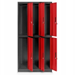 Armoire sociale BHP IGOR, 900 x 1850 x 450 mm rouge
