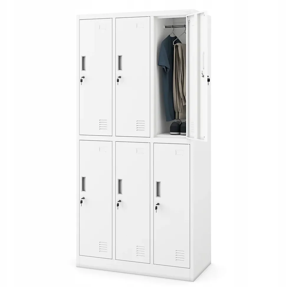 Armoire sociale BHP IGOR, 900 x 1850 x 450 mm blanc