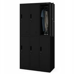 Armoire sociale BHP IGOR, 900 x 1850 x 450 mm noir