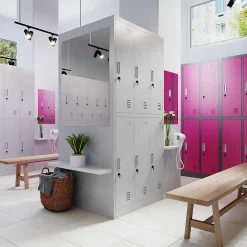 Armoire sociale BHP IGOR, 900 x 1850 x 450 mm violet