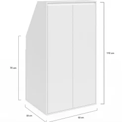 Armoire sous pente 2 portes TOMI 60 x 50 x 70/110 cm blanc