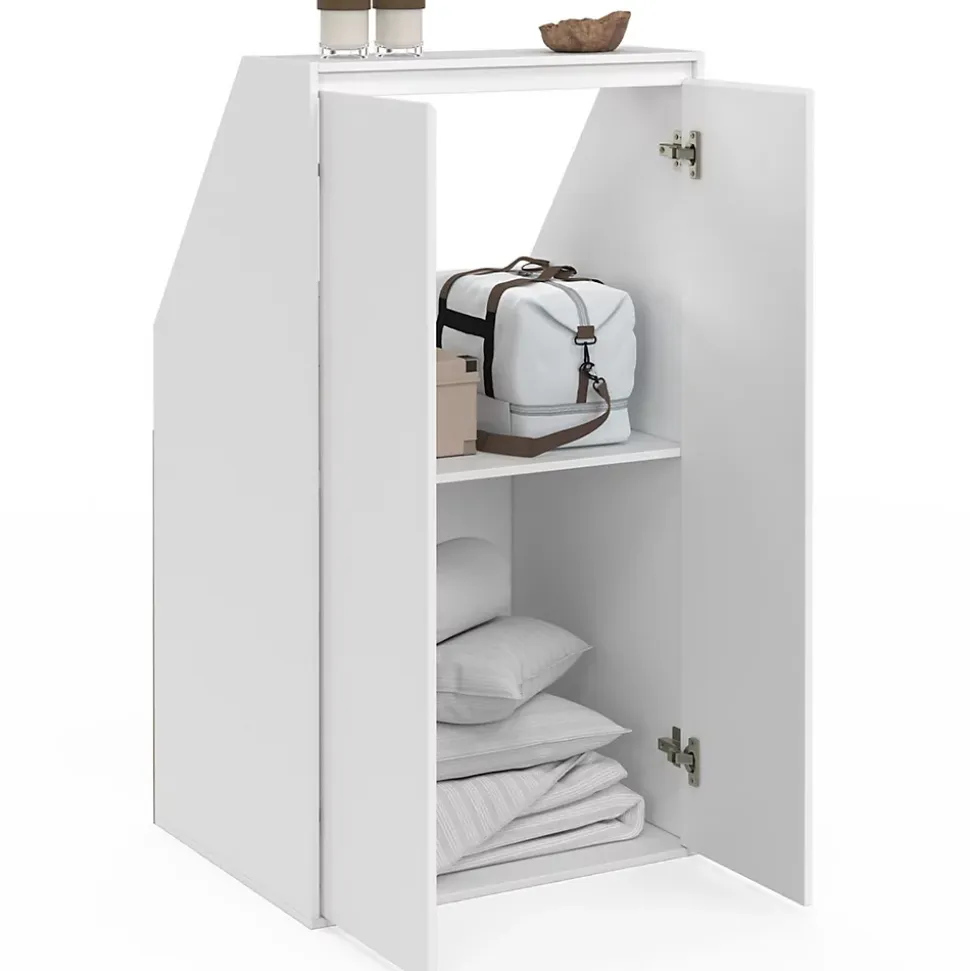 Armoire sous pente 2 portes TOMI 60 x 50 x 70/110 cm blanc