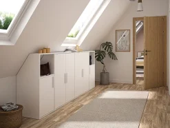 Armoire sous pente 2 portes - Blanc - ADEZIO