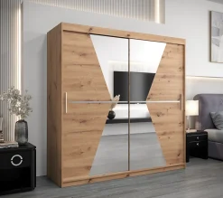 Armoire TOKYO 3 à portes coulissantes H. 200 x L. 200 x P. 62, 2 portes