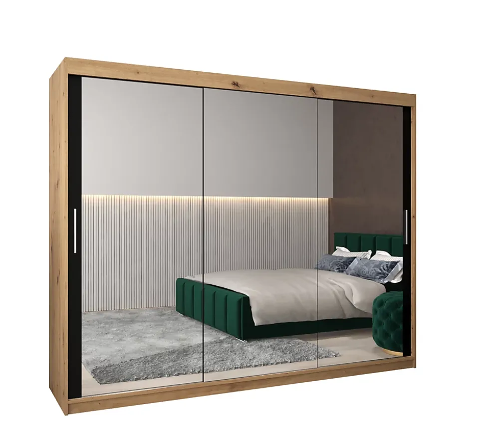 Armoire TOKYO 3 à portes coulissantes H. 200 x L. 180 x P. 62, 2 portes