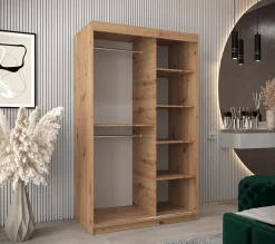 Armoire Tokyo 2 à portes coulissantes H. 200 x L. 120 x P. 62, 2 portes