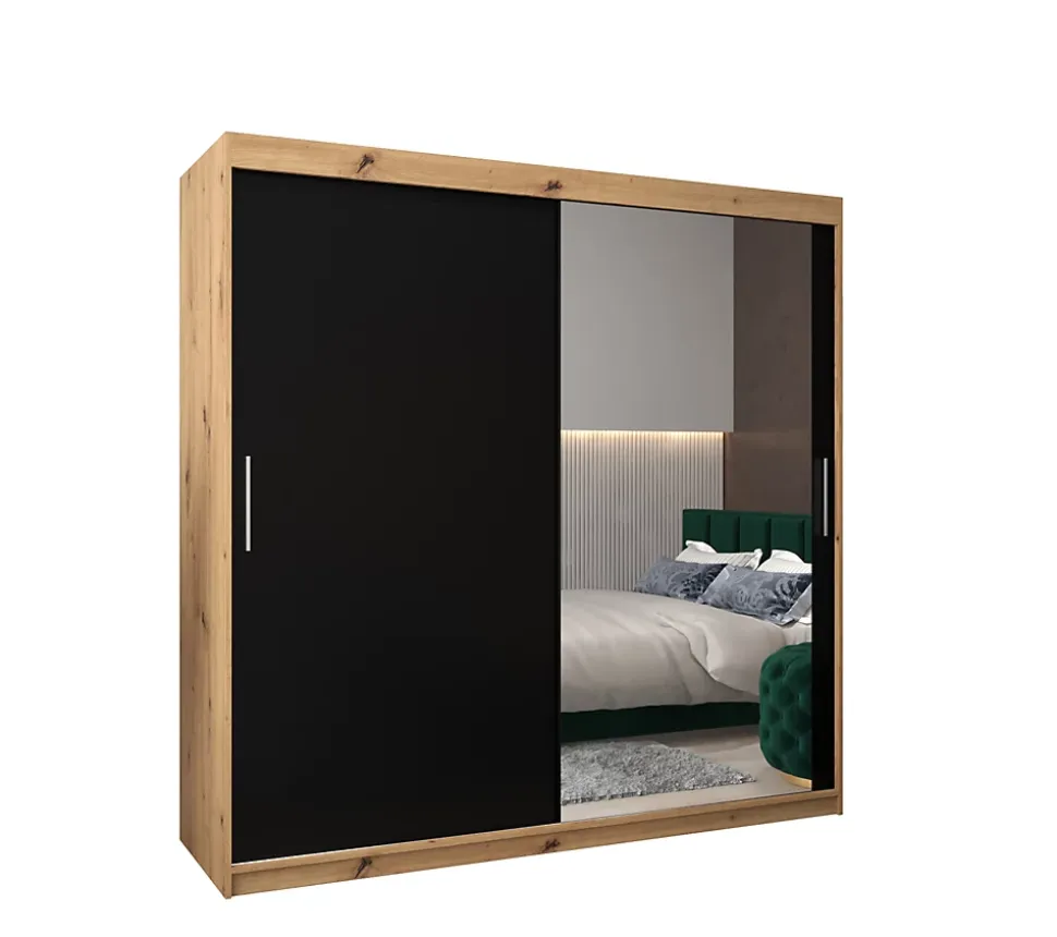 Armoire Tokyo 2 à portes coulissantes H. 200 x L. 200 x P. 62, 2 portes