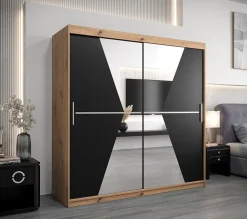 Armoire Tokyo 2 à portes coulissantes H. 200 x L. 200 x P. 62, 2 portes