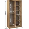 Armoire Tokyo 2 à portes coulissantes H. 200 x L. 100 x P. 62, 2 portes