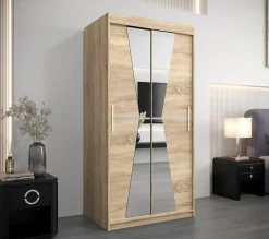 Armoire Tokyo 2 à portes coulissantes H. 200 x L. 100 x P. 62, 2 portes