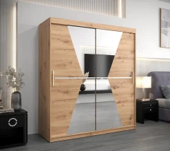 Armoire Tokyo 2 à portes coulissantes H. 200 x L. 180 x P. 62, 2 portes