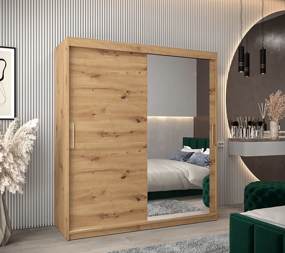 Armoire Tokyo 2 à portes coulissantes H. 200 x L. 180 x P. 62, 2 portes