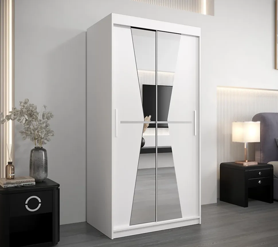 Armoire Tokyo 2 à portes coulissantes H. 200 x L. 100 x P. 62, 2 portes