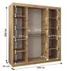 Armoire TOKYO à portes coulissantes H. 200 x L. 180 x P. 62, 2 portes