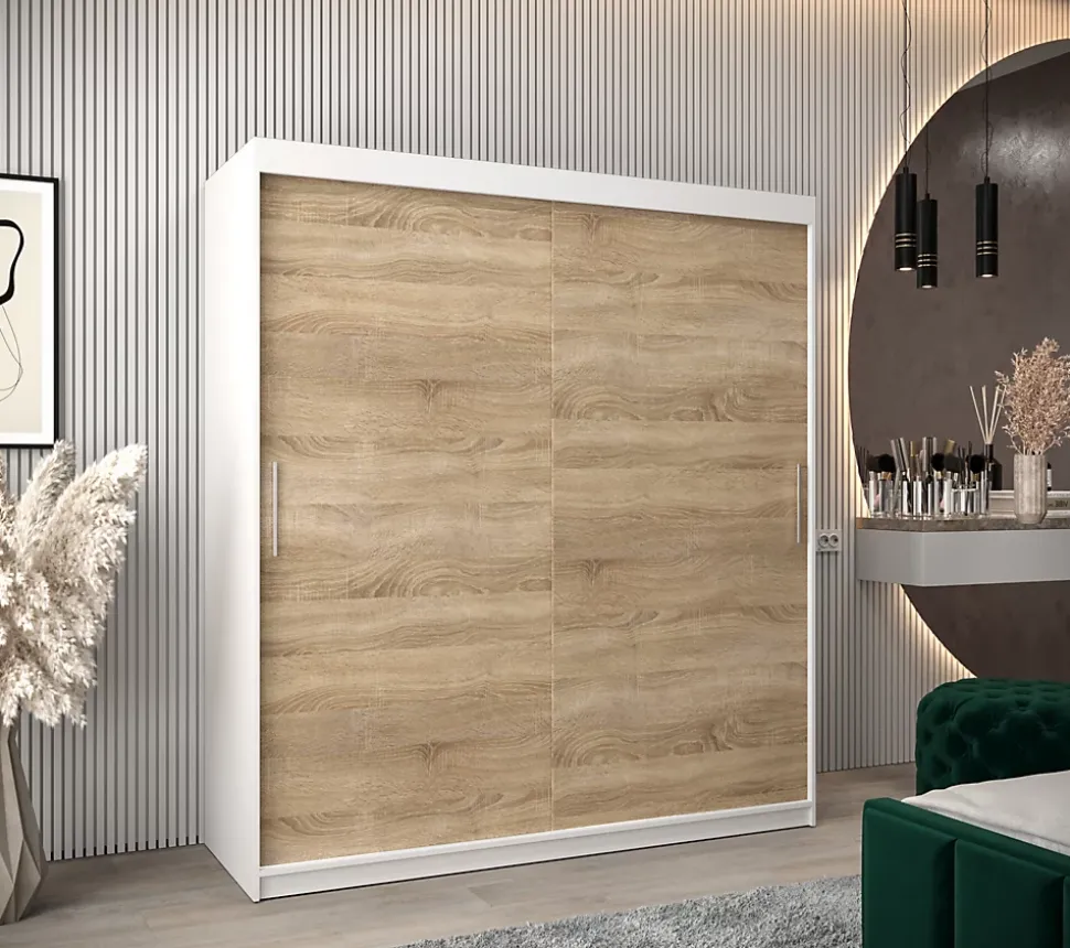 Armoire TOKYO à portes coulissantes H. 200 x L. 180 x P. 62, 2 portes